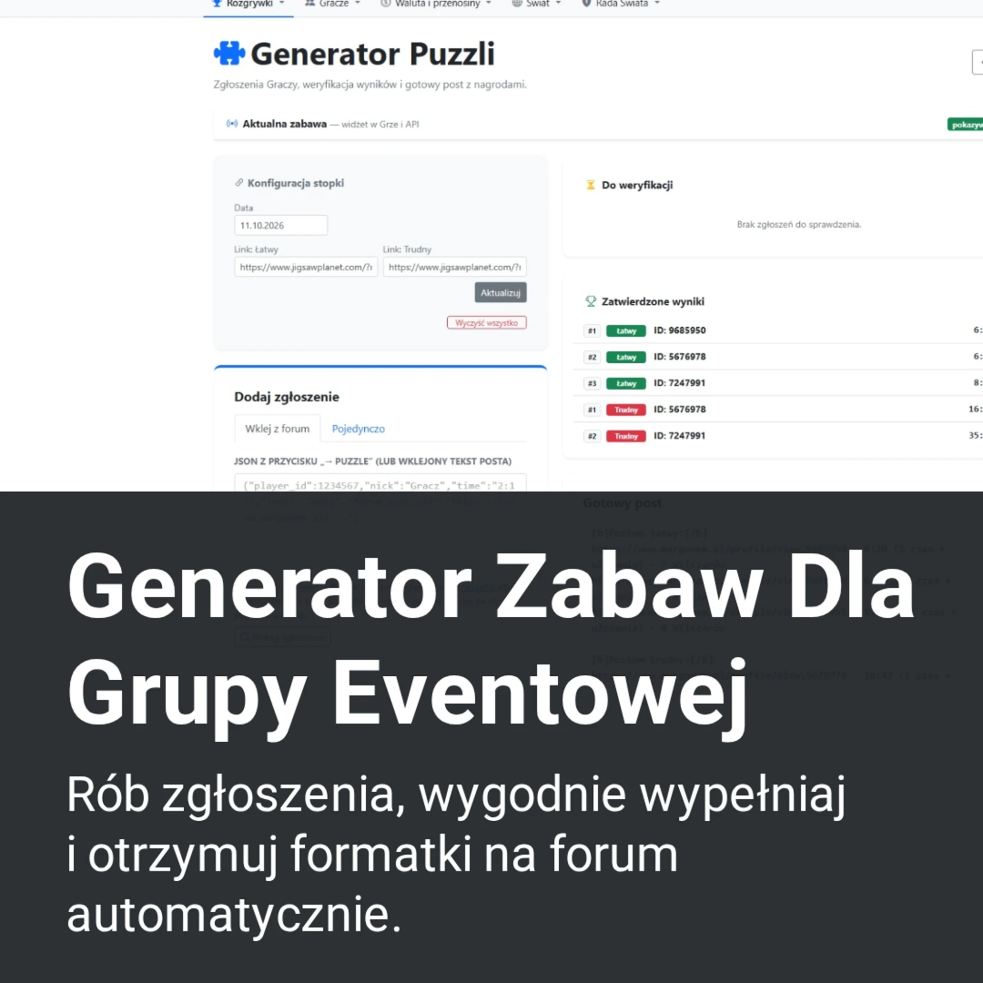 Generator Zabaw Dla Grupy Eventowej